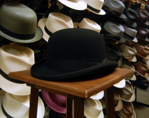 The fancy new bowler hat.