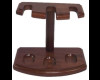 Wooden Pipe Stand - 3 Pipe Walnut Finish