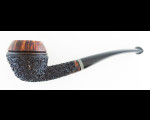 Zehnder Pipes Quarter Bent Rusticated Rhodesian Pipe w/Ox Horn