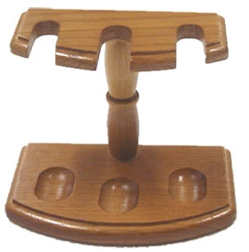 Wooden Pipe Stand - 3 Pipe Natural Finish