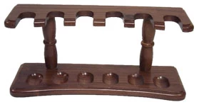 Wooden Pipe Stand - 6 Pipe Walnut Finish